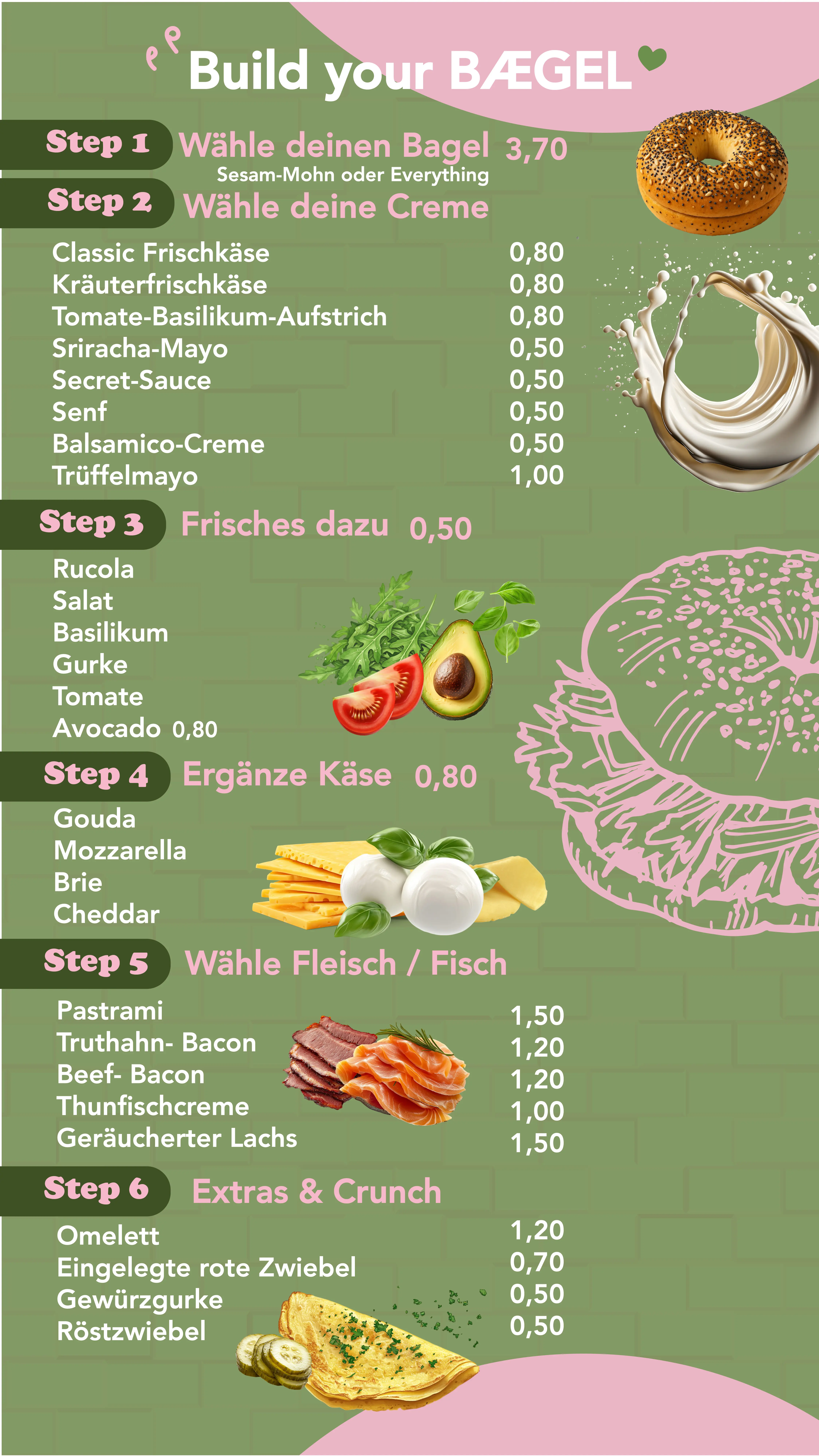 BÆGEL Speisekarte - Seite 1